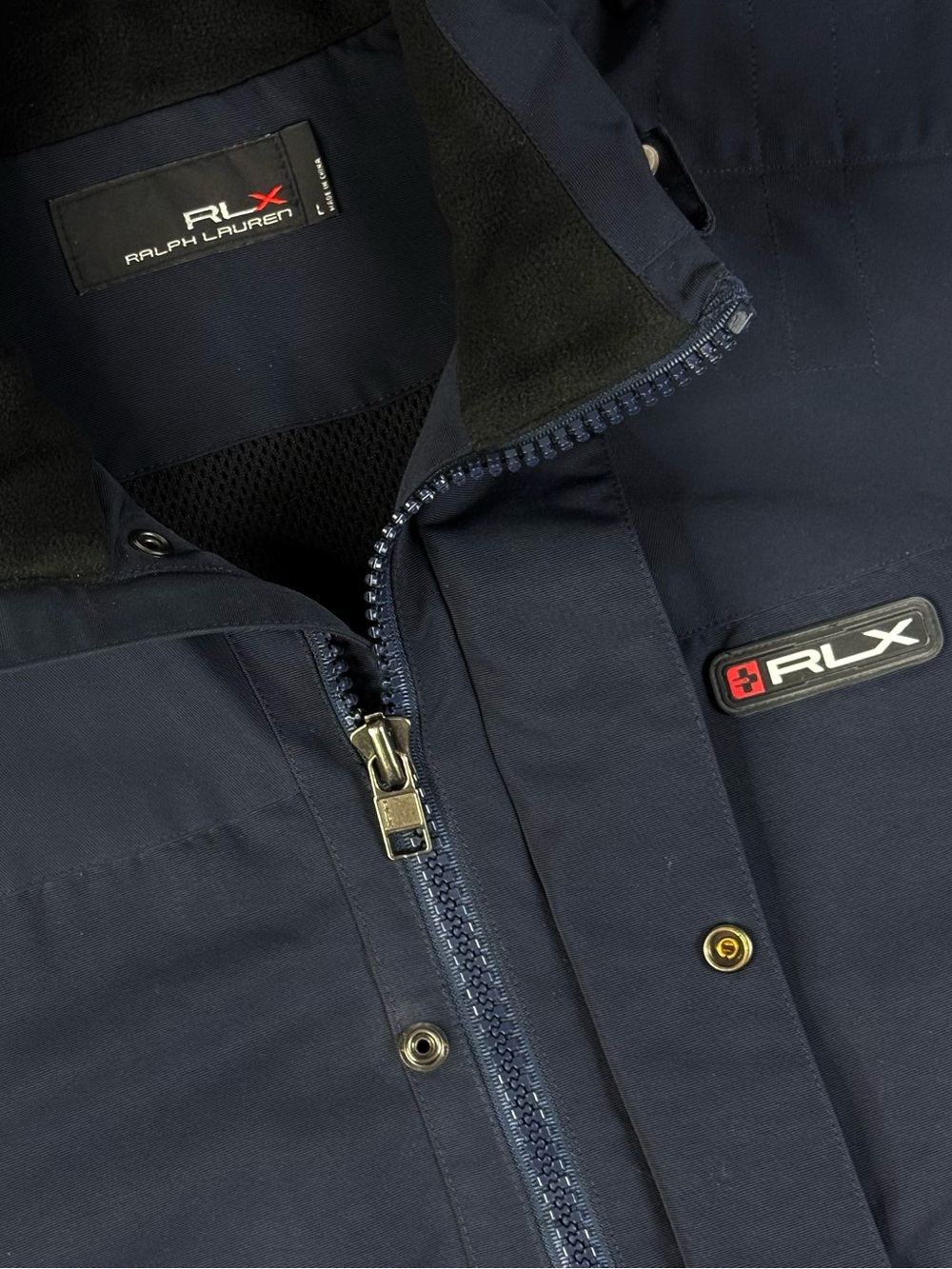 Vintage RLX Ralph Lauren Men’s Large Navy Technical Bomber Jacket Y2K